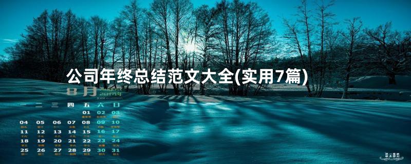 公司年终总结范文大全(实用7篇)