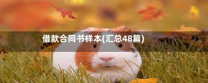借款合同书样本(汇总48篇)