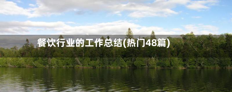 餐饮行业的工作总结(热门48篇)