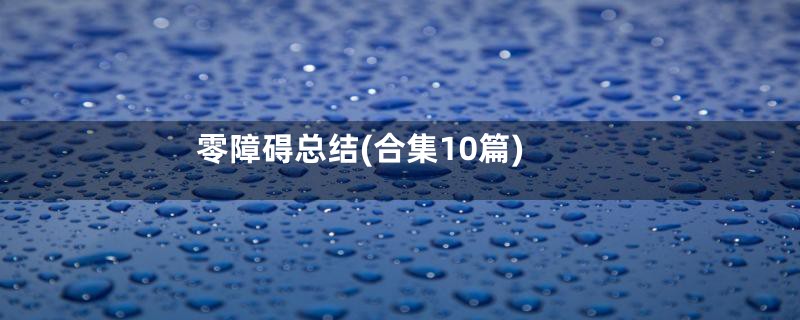 零障碍总结(合集10篇)