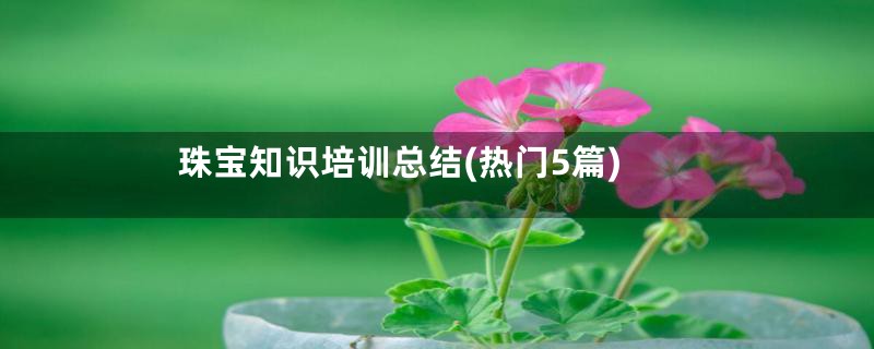 珠宝知识培训总结(热门5篇)
