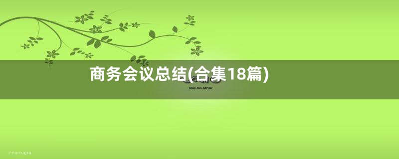 商务会议总结(合集18篇)