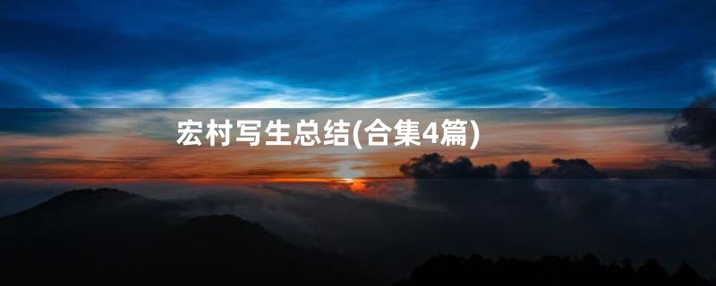 宏村写生总结(合集4篇)