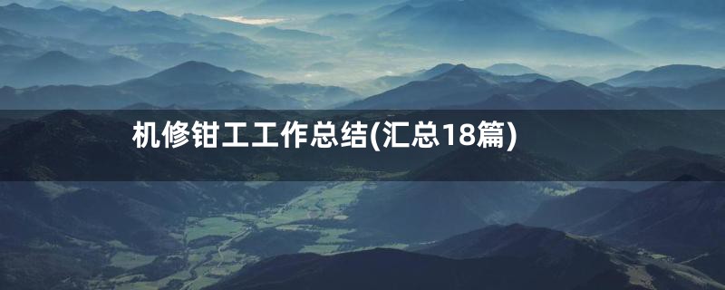 机修钳工工作总结(汇总18篇)