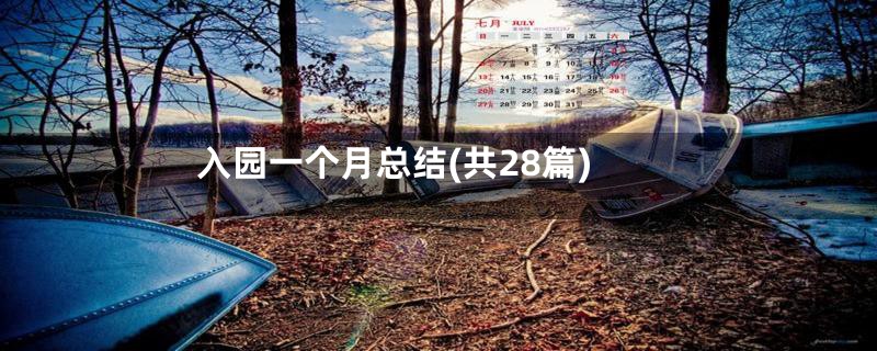 入园一个月总结(共28篇)
