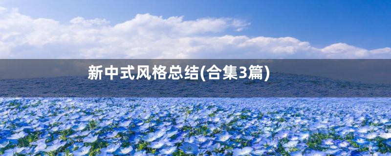 新中式风格总结(合集3篇)