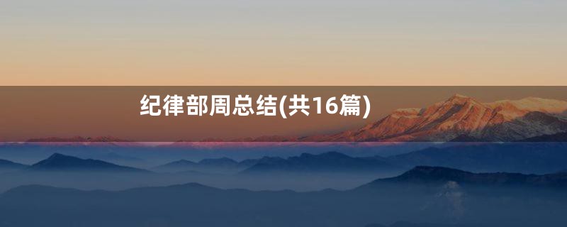 纪律部周总结(共16篇)