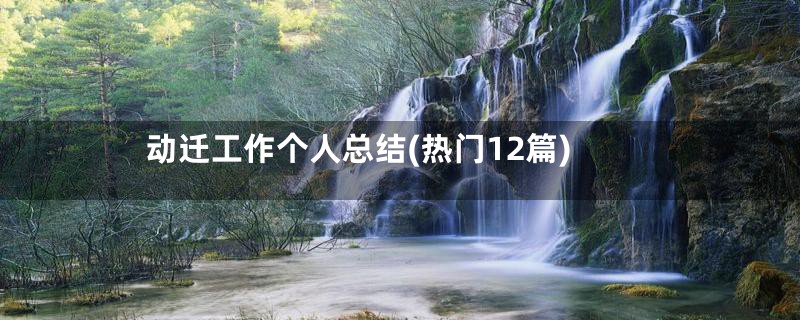 动迁工作个人总结(热门12篇)
