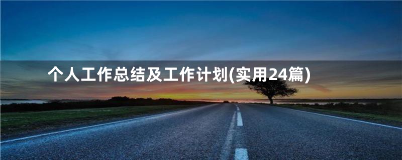 个人工作总结及工作计划(实用24篇)