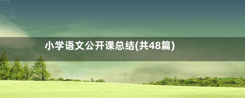 小学语文公开课总结(共48篇)