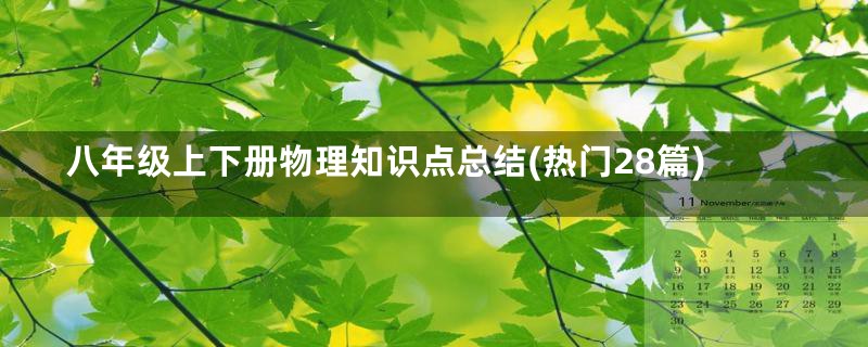 八年级上下册物理知识点总结(热门28篇)