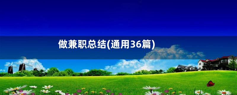 做兼职总结(通用36篇)