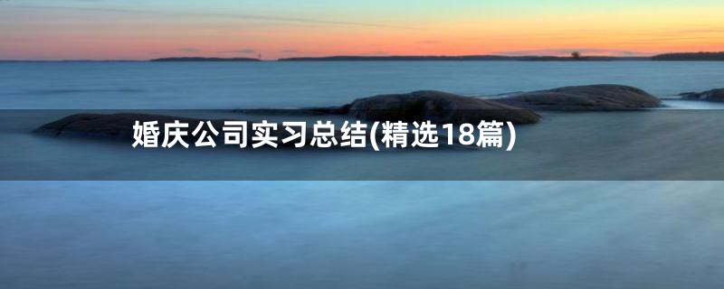 婚庆公司实习总结(精选18篇)