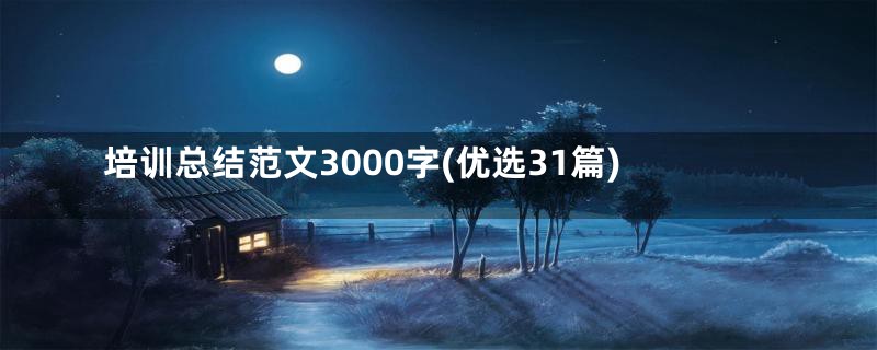培训总结范文3000字(优选31篇)