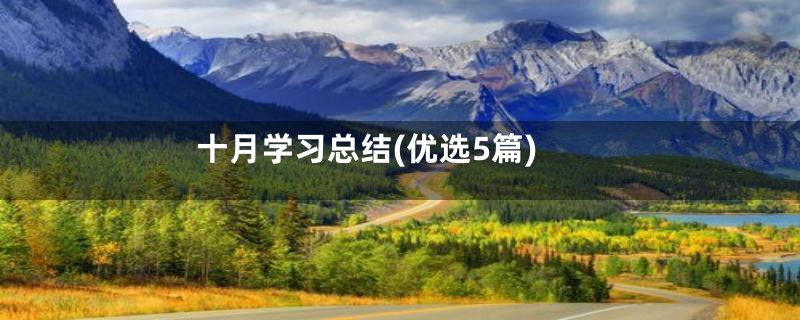 十月学习总结(优选5篇)