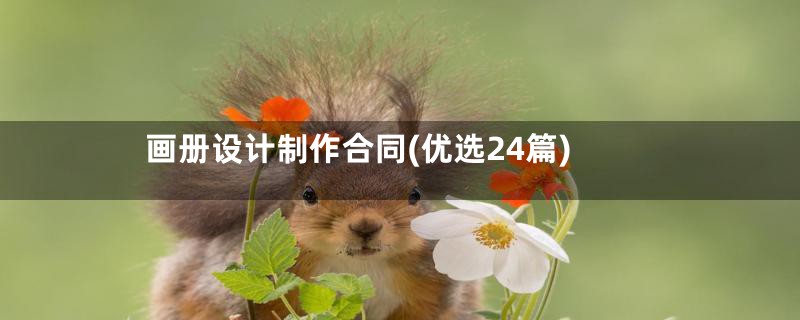 画册设计制作合同(优选24篇)