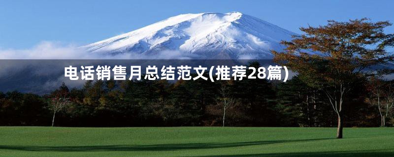 电话销售月总结范文(推荐28篇)