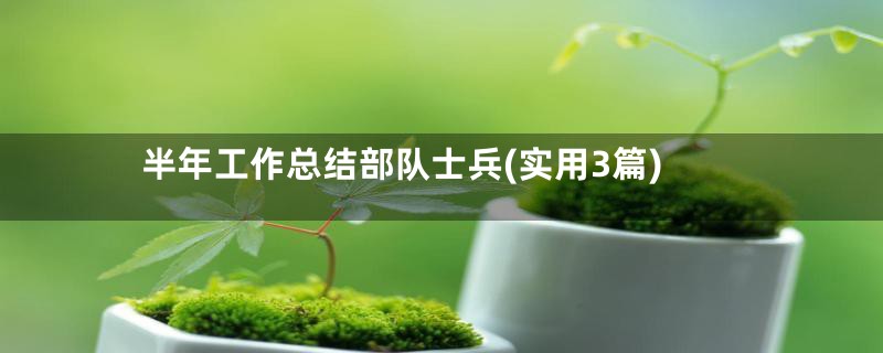 半年工作总结部队士兵(实用3篇)