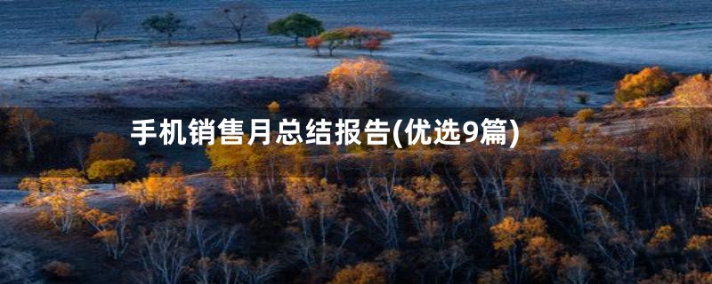 手机销售月总结报告(优选9篇)