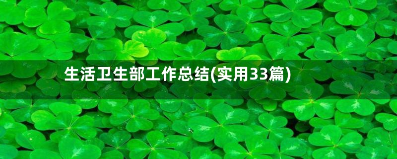 生活卫生部工作总结(实用33篇)