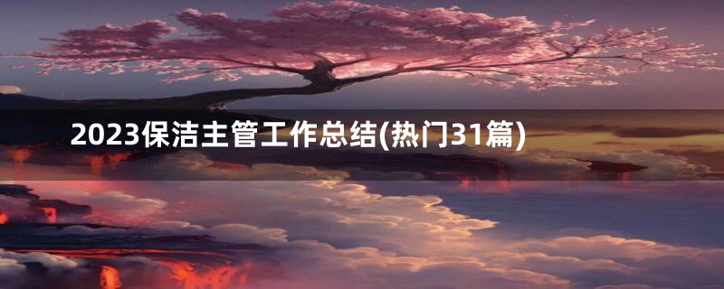 2023保洁主管工作总结(热门31篇)