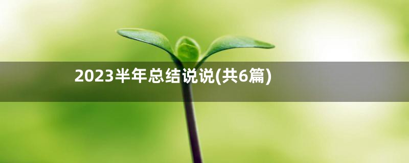 2023半年总结说说(共6篇)