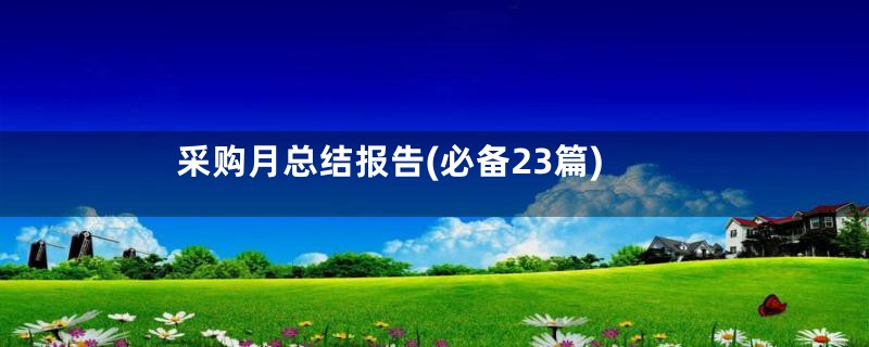 采购月总结报告(必备23篇)