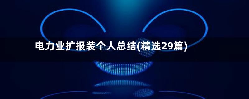 电力业扩报装个人总结(精选29篇)