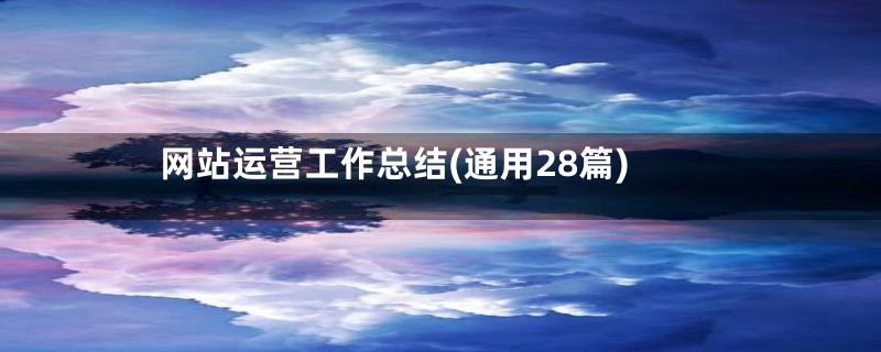 网站运营工作总结(通用28篇)