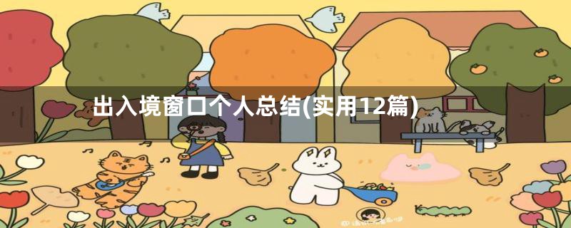 出入境窗口个人总结(实用12篇)