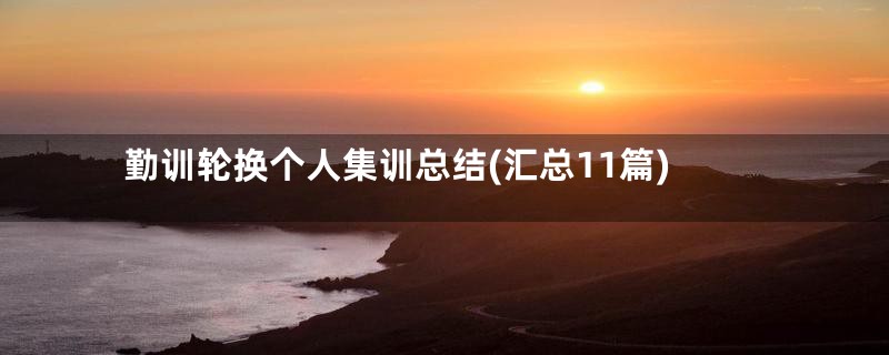 勤训轮换个人集训总结(汇总11篇)