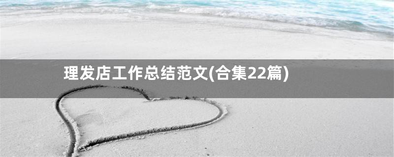 理发店工作总结范文(合集22篇)