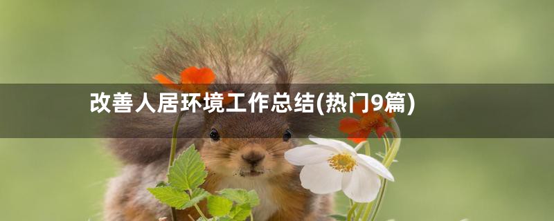 改善人居环境工作总结(热门9篇)