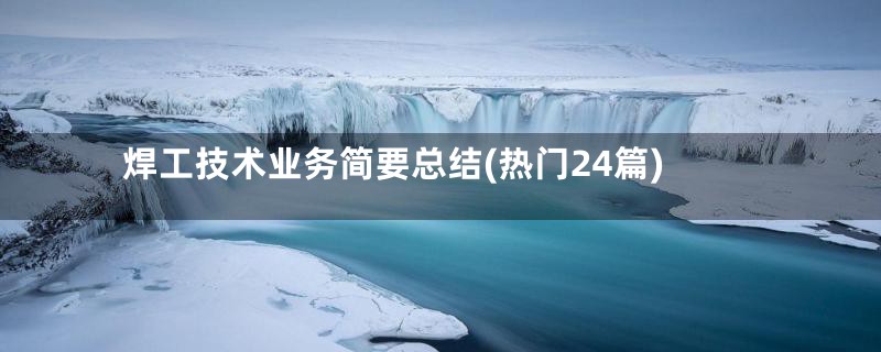焊工技术业务简要总结(热门24篇)