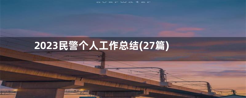 2023民警个人工作总结(27篇)