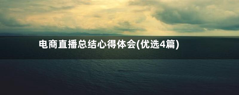 电商直播总结心得体会(优选4篇)