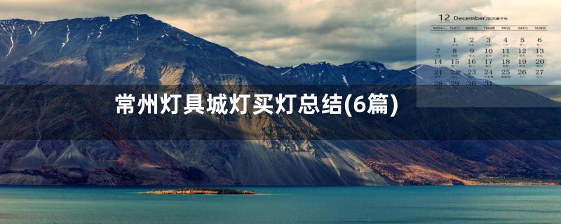 常州灯具城灯买灯总结(6篇)