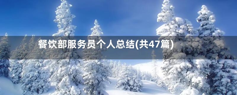 餐饮部服务员个人总结(共47篇)