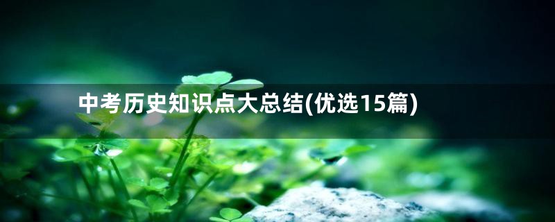 中考历史知识点大总结(优选15篇)