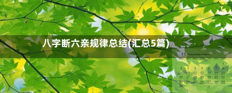 八字断六亲规律总结(汇总5篇)