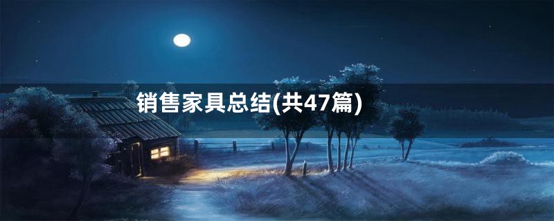 销售家具总结(共47篇)