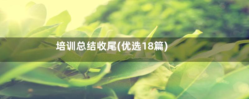 培训总结收尾(优选18篇)