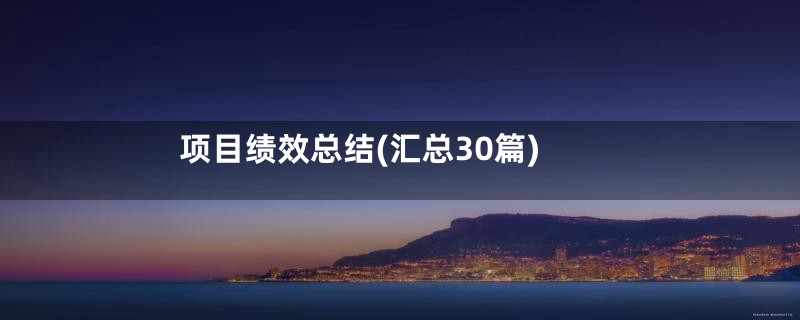 项目绩效总结(汇总30篇)