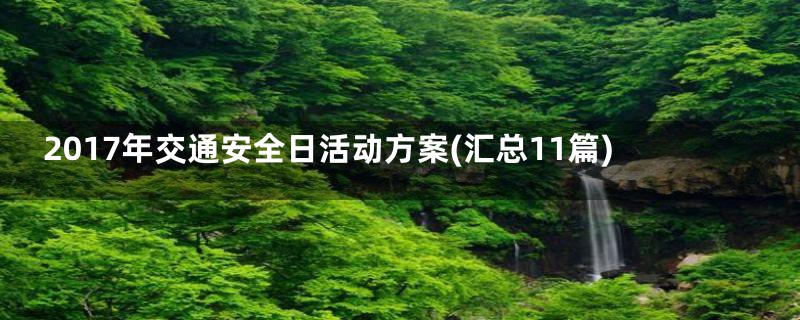 2017年交通安全日活动方案(汇总11篇)