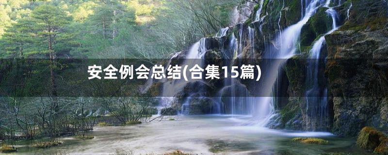 安全例会总结(合集15篇)