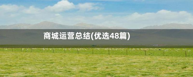 商城运营总结(优选48篇)
