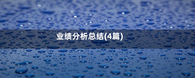 业绩分析总结(4篇)