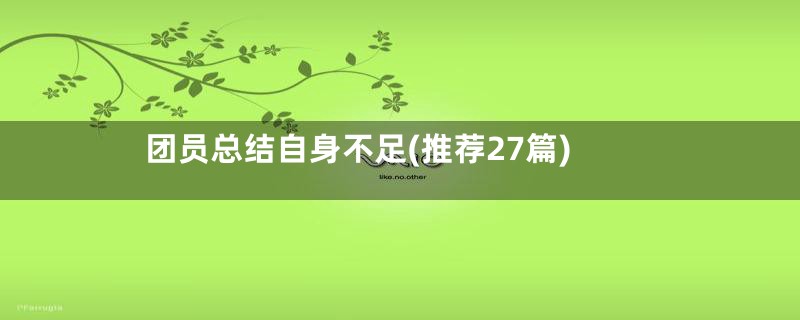 团员总结自身不足(推荐27篇)