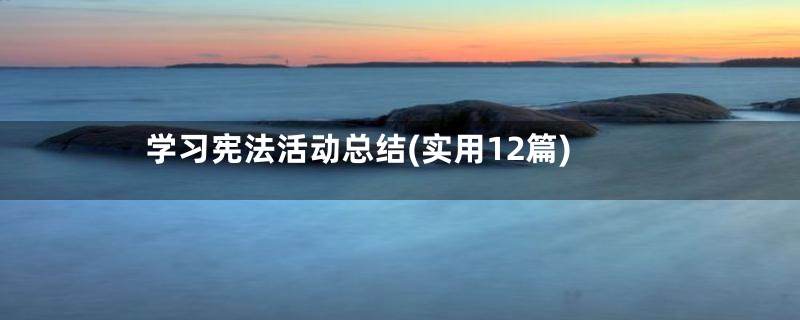 学习宪法活动总结(实用12篇)