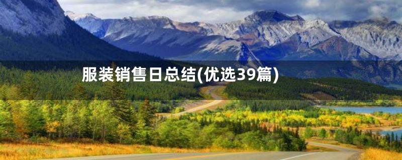 服装销售日总结(优选39篇)